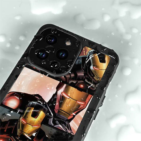 Marvel Iron Man Three Panel iPhone 14 Pro Max Waterproof Case