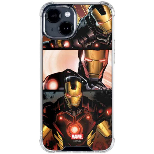 Marvel Iron Man Three Panel iPhone 15 Plus Clear Case