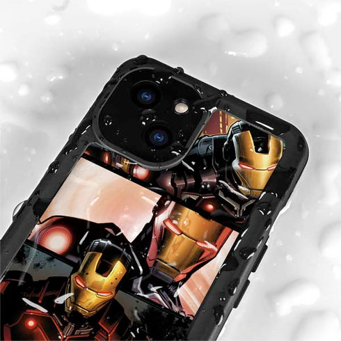 Marvel Iron Man Three Panel iPhone 15 Plus Waterproof Case