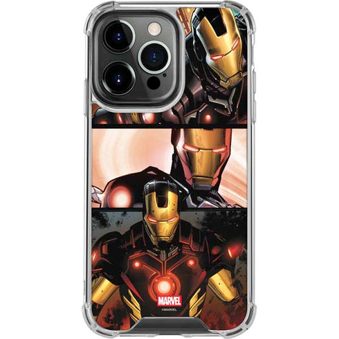 Marvel Iron Man Three Panel iPhone 15 Pro Clear Case