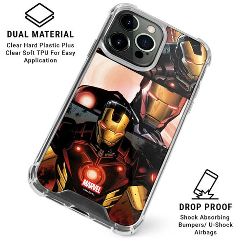 Marvel Iron Man Three Panel iPhone 15 Pro Max Clear Case
