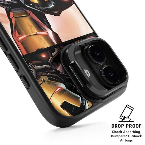 Marvel Iron Man Three Panel iPhone 17 Kickstand Case
