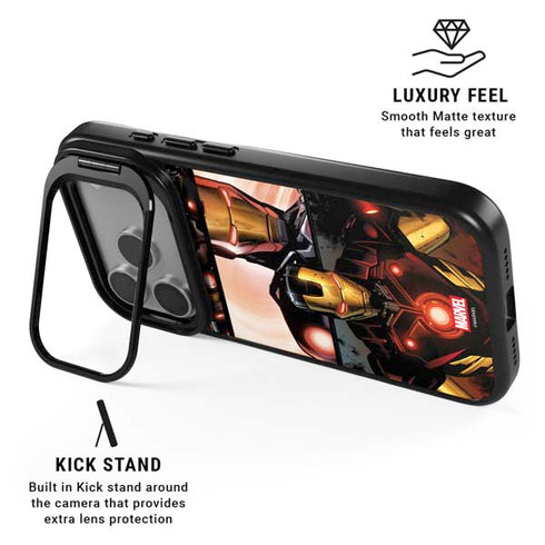 Marvel Iron Man Three Panel iPhone 17 Pro Kickstand Case