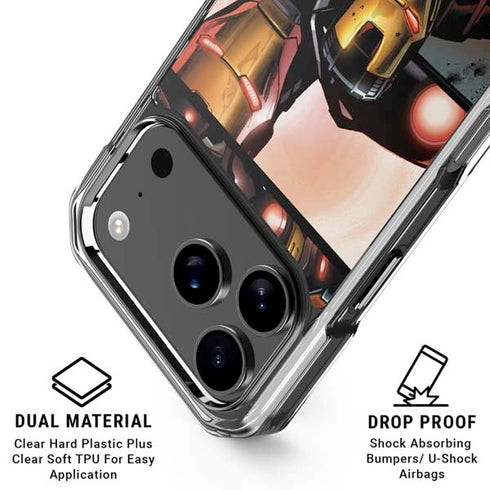Marvel Iron Man Three Panel iPhone 18 Pro Clear Case