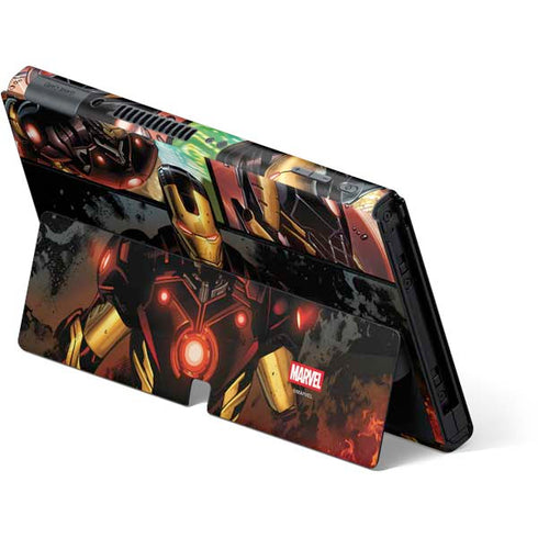 Marvel Iron Man Three Panel Nintendo Switch OLED (2021) Skin