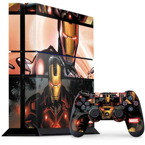 Marvel Iron Man Three Panel PS4 Console and Controller Bundle Skin