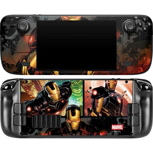 Marvel Iron Man Three Panel Steam Deck Handheld Gaming Computer OLED Skin