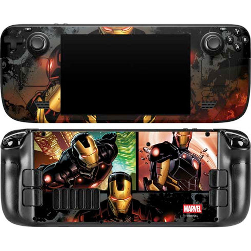 Marvel Iron Man Three Panel Steam Deck Handheld Gaming Computer Skin