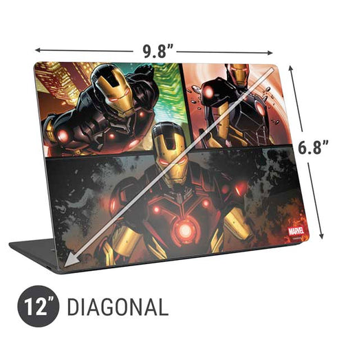 Marvel Iron Man Three Panel Universal Laptop 12in (9.8 x 6.8in) Skin