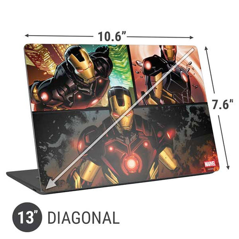 Marvel Iron Man Three Panel Universal Laptop 13in (10.6 x 7.6in) Skin