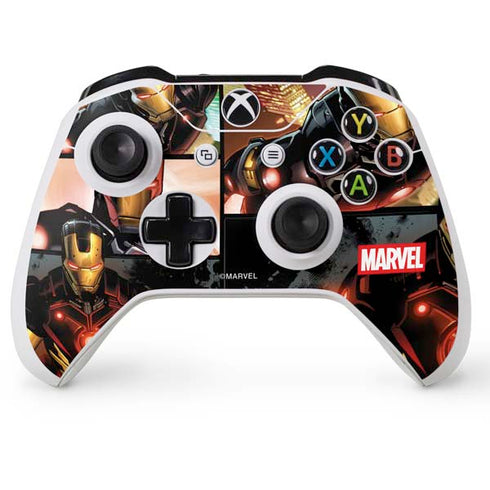 Marvel Iron Man Three Panel Xbox One S Console and Controller Bundle Skin