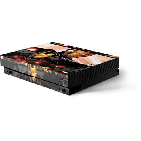 Marvel Iron Man Three Panel Xbox One X Console Skin