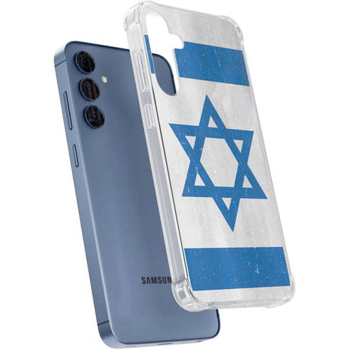 Israel Flag Distressed Galaxy A55 5G Clear Case