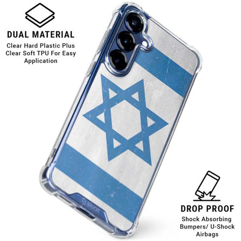 Israel Flag Distressed Galaxy S25 Plus Clear Case