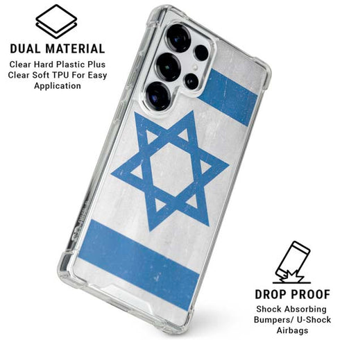 Israel Flag Distressed Galaxy S25 Ultra Clear Case