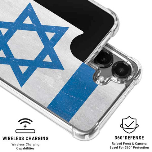 Israel Flag Distressed Galaxy S26 Clear Case