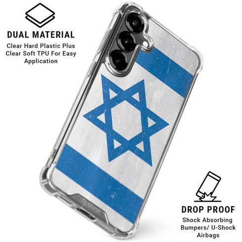 Israel Flag Distressed Galaxy S26 Clear Case
