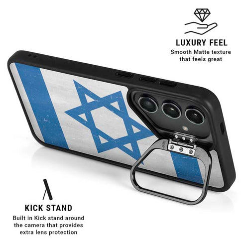 Israel Flag Distressed Galaxy S26 Kickstand Case