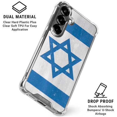 Israel Flag Distressed Galaxy S26 Plus Clear Case