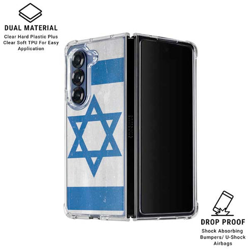 Israel Flag Distressed Galaxy Z Fold7 Clear Case