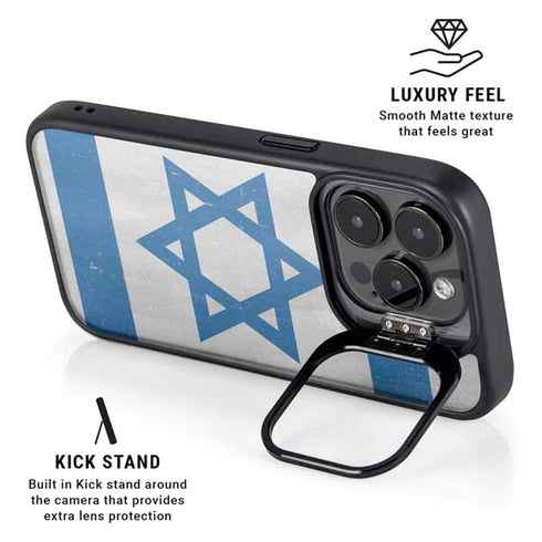 Israel Flag Distressed iPhone 13 Pro Max Kickstand Case