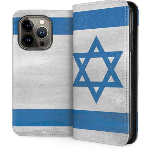 Israel Flag Distressed iPhone 14 Pro Folio Case
