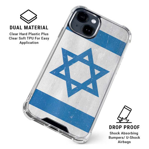 Israel Flag Distressed iPhone 15 Clear Case