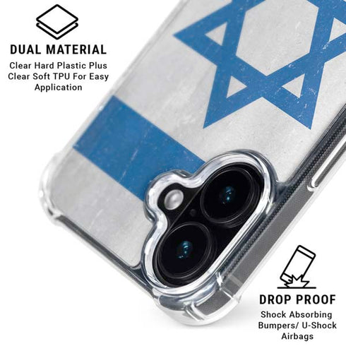 Israel Flag Distressed iPhone 17 Clear Case