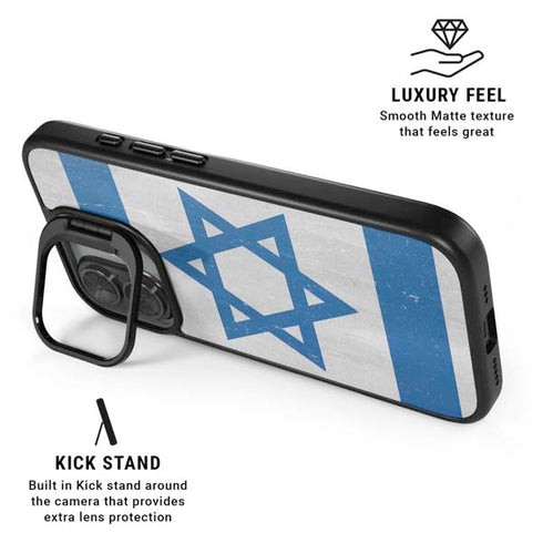 Israel Flag Distressed iPhone 17 Kickstand Case