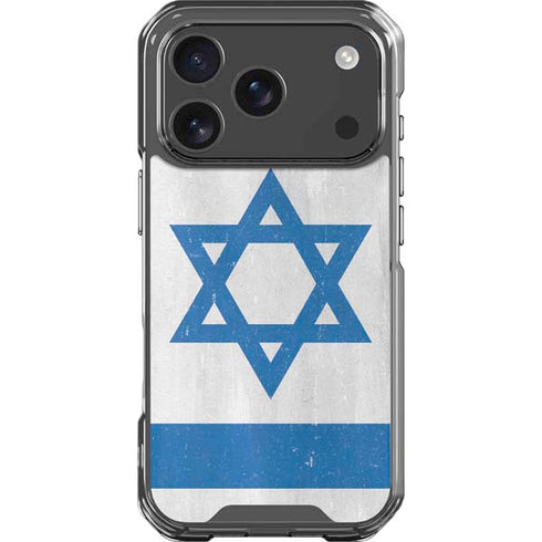 Israel Flag Distressed iPhone 17 Pro Clear Case