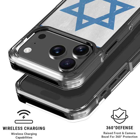 Israel Flag Distressed iPhone 17 Pro Max Clear Case