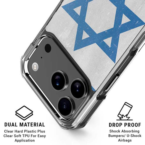 Israel Flag Distressed iPhone 17 Pro Max Clear Case