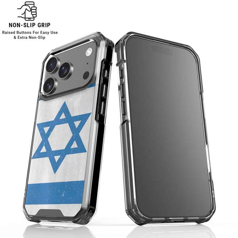 Israel Flag Distressed iPhone 17 Pro Max Clear Case