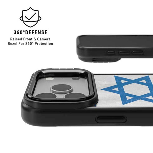 Israel Flag Distressed iPhone 17 Pro Max Kickstand Case