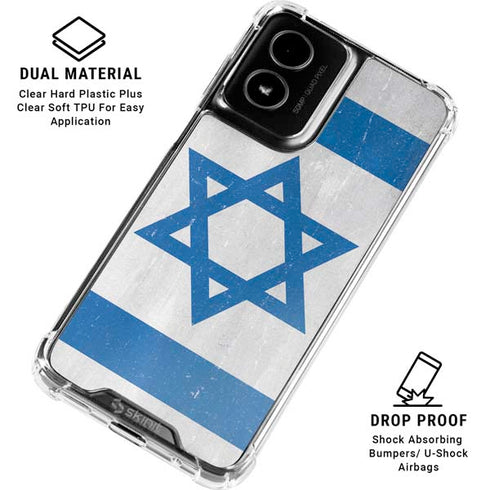 Israel Flag Distressed Moto G Power 5G (2024) Clear Case