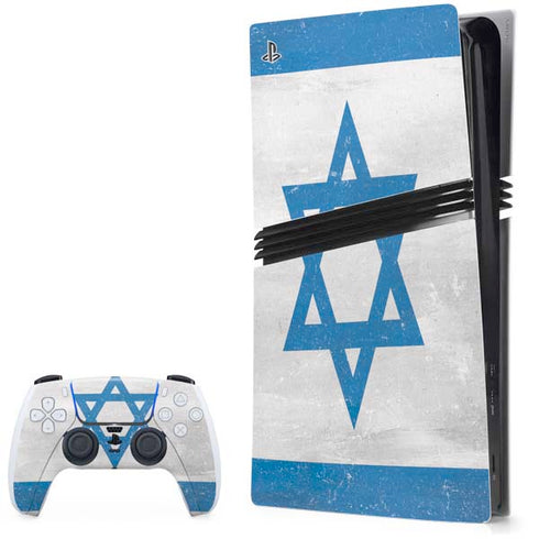 Israel Flag Distressed PS5 Pro Bundle Skin