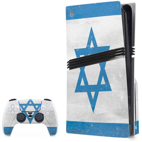 Israel Flag Distressed PS5 Pro Disk Bundle Skin