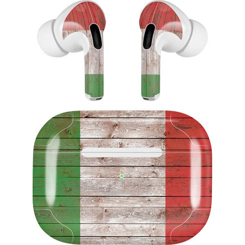Italian Flag Dark Wood AirPods Skins