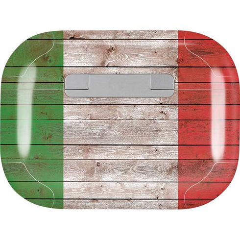 Italian Flag Dark Wood AirPods Skins