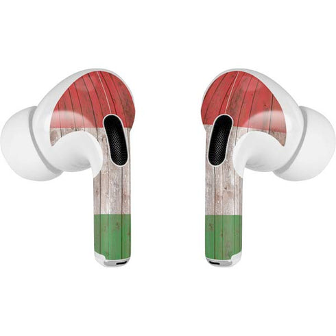 Italian Flag Dark Wood AirPods Skins