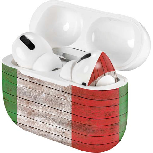 Italian Flag Dark Wood AirPods Skins