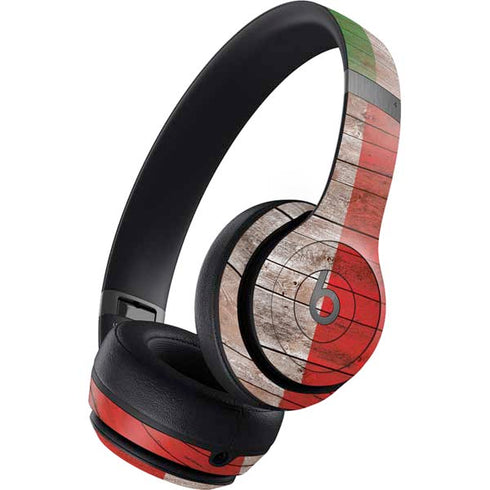 Italian Flag Dark Wood Beats Solo 4 Wireless Headphones Skin
