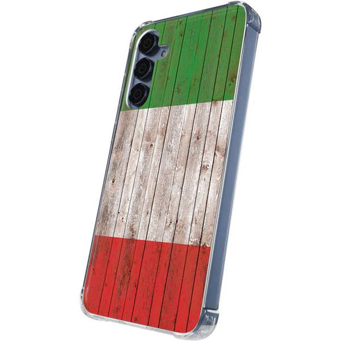 Italian Flag Dark Wood Galaxy A35 5G Clear Case