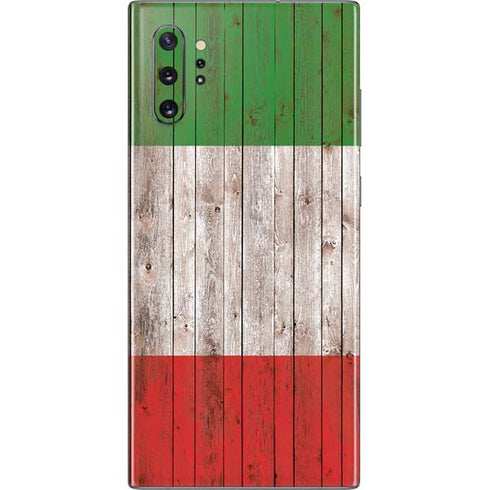 Italian Flag Dark Wood Galaxy Note 10 Plus Skin
