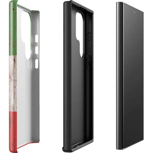 Italian Flag Dark Wood Galaxy S23 Ultra Pro Case
