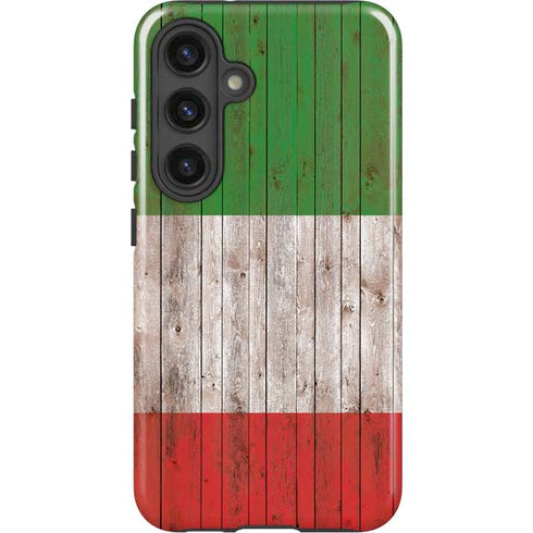 Italian Flag Dark Wood Galaxy S25 Impact Case