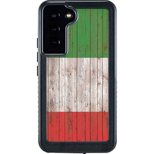 Italian Flag Dark Wood Galaxy S24 Plus Waterproof Case