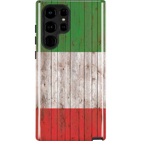 Italian Flag Dark Wood Galaxy S25 Ultra Impact Case