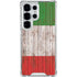 Italian Flag Dark Wood Galaxy S25 Ultra Clear Case