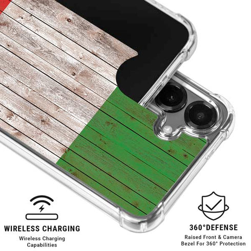 Italian Flag Dark Wood Galaxy S26 Clear Case